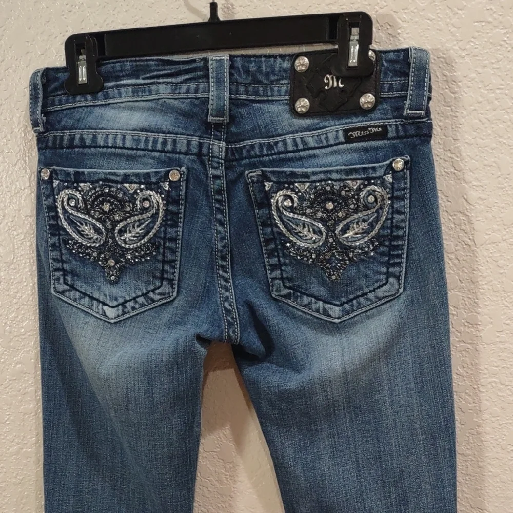 MISS ME BOOT Blue Embellished Jeans - Picture 7 of 17